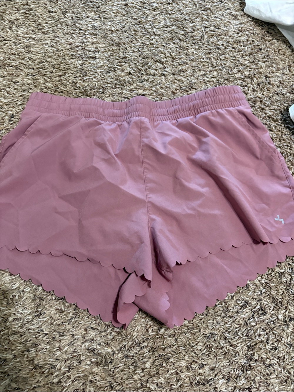 JoyLab Scallop-Hem Athletic Shorts - Dusty Rose Pink